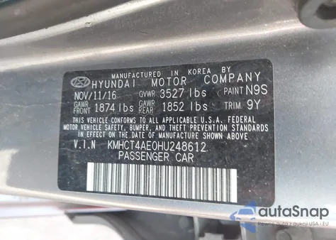 2017 Hyundai Accent Se z USA, uszkodzony, nr VIN KMHCT4AE0HU248612